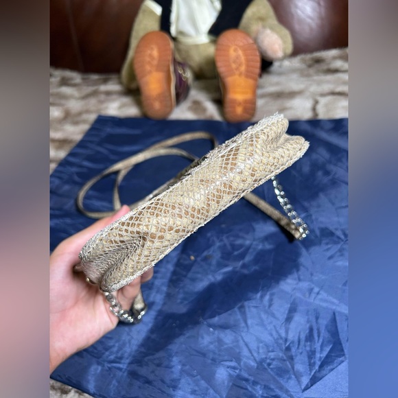 Michael Kors Mini Crossbody Bag Chain Strap Black Snake Print Purse - Picture 12 of 12